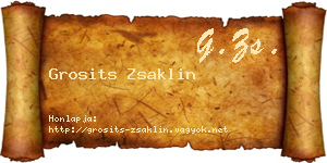 Grosits Zsaklin névjegykártya